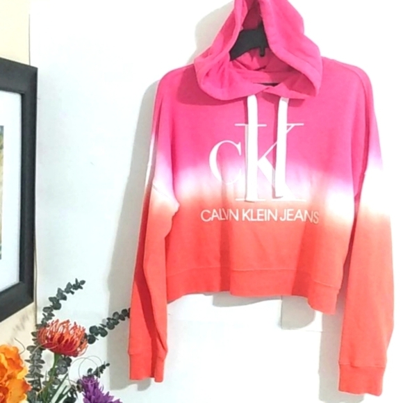 CALVIN KLEIN JEANS NWT CROP HOODIE SIZE SMALL - Picture 1 of 10